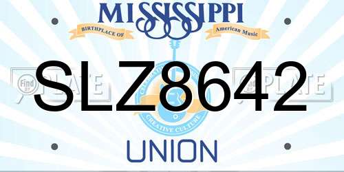 SLZ8642 Mississippi License Plate