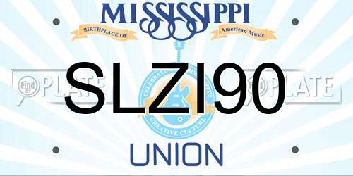 SLZI90 Mississippi License Plate