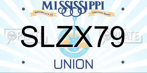 SLZX79 Mississippi License Plate