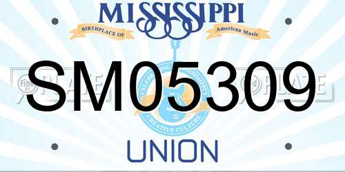 SM05309 Mississippi License Plate