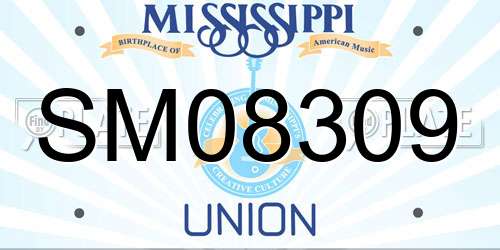 SM08309 Mississippi License Plate