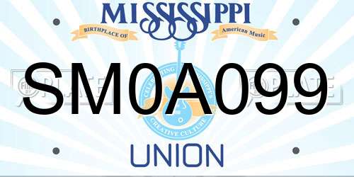 SM0A099 Mississippi License Plate