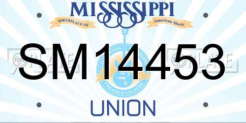 SM14453 Mississippi License Plate
