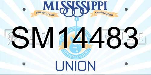 SM14483 Mississippi License Plate