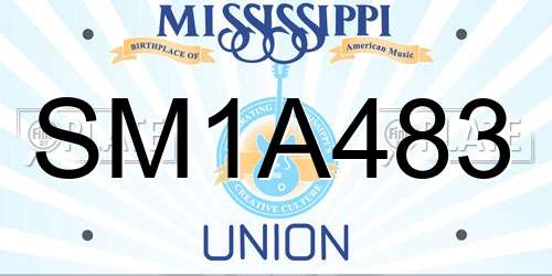 SM1A483 Mississippi License Plate