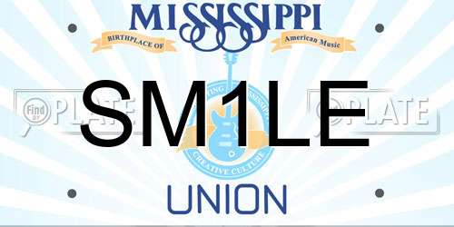 SM1LE Mississippi License Plate