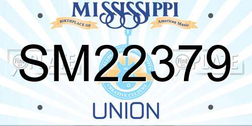 SM22379 Mississippi License Plate