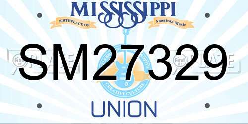 SM27329 Mississippi License Plate