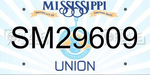 SM29609 Mississippi License Plate