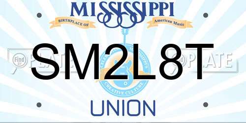 SM2L8T Mississippi License Plate