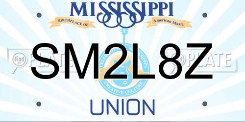 SM2L8Z Mississippi License Plate