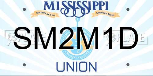 SM2M1D Mississippi License Plate