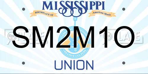 SM2M1O Mississippi License Plate