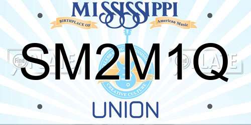 SM2M1Q Mississippi License Plate