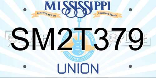 SM2T379 Mississippi License Plate