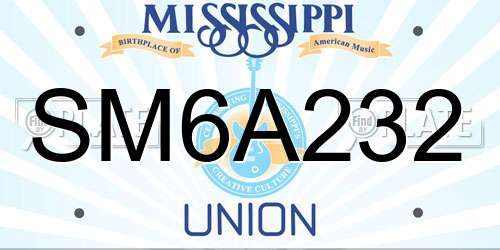 SM6A232 Mississippi License Plate