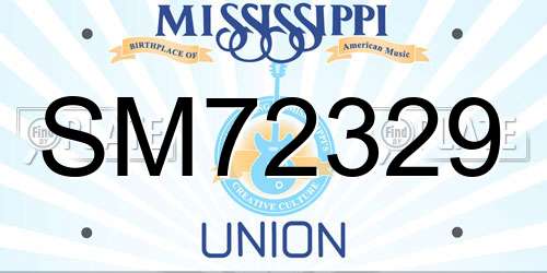 SM72329 Mississippi License Plate