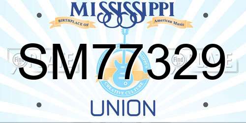 SM77329 Mississippi License Plate
