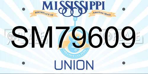 SM79609 Mississippi License Plate