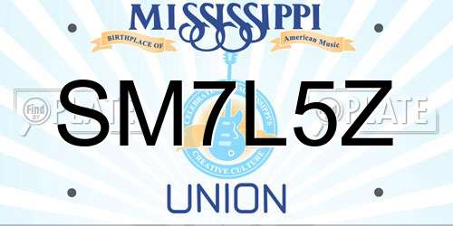 SM7L5Z Mississippi License Plate