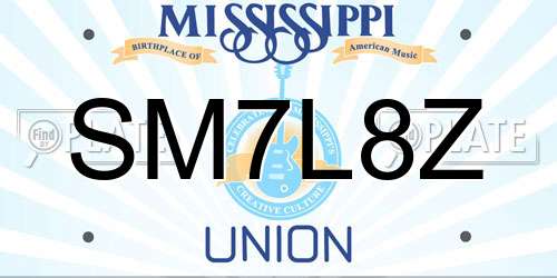 SM7L8Z Mississippi License Plate