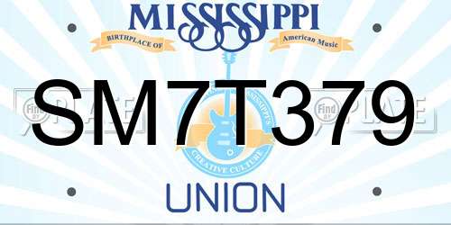 SM7T379 Mississippi License Plate