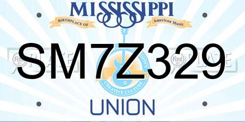 SM7Z329 Mississippi License Plate