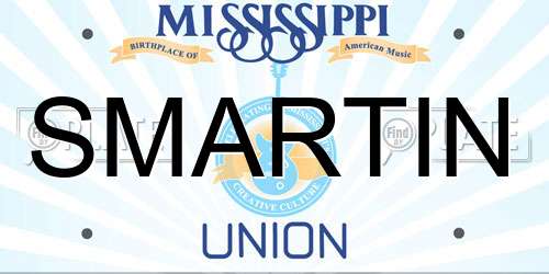 SMARTIN Mississippi License Plate