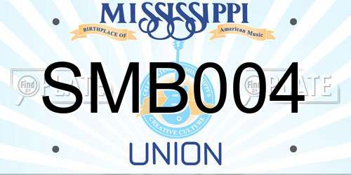 SMB004 Mississippi License Plate