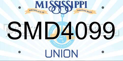 SMD4099 Mississippi License Plate