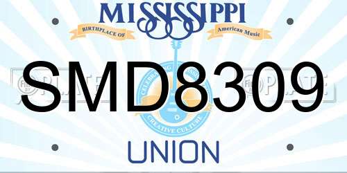 SMD8309 Mississippi License Plate