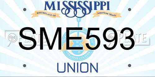 SME593 Mississippi License Plate