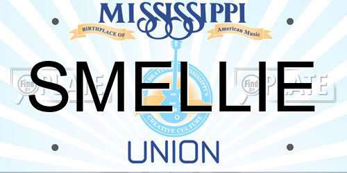 SMELLIE Mississippi License Plate