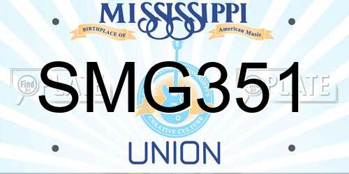 SMG351 Mississippi License Plate