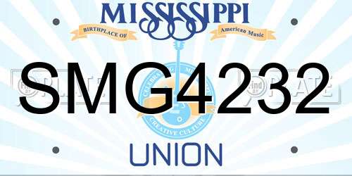 SMG4232 Mississippi License Plate