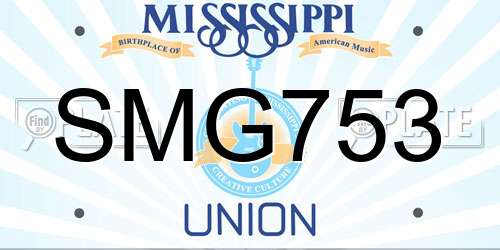SMG753 Mississippi License Plate