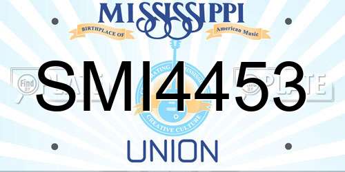 SMI4453 Mississippi License Plate