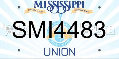 SMI4483 Mississippi License Plate