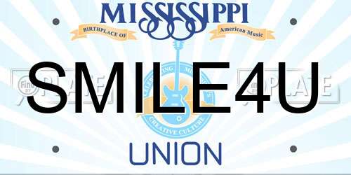SMILE4U Mississippi License Plate