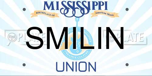SMILIN Mississippi License Plate