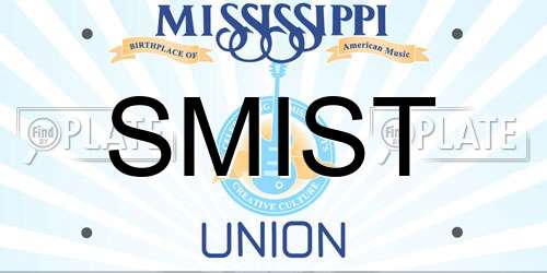 SMIST Mississippi License Plate
