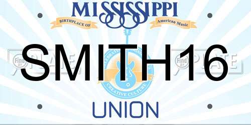 SMITH16 Mississippi License Plate
