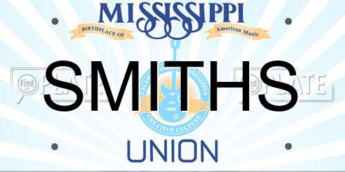 SMITHS Mississippi License Plate