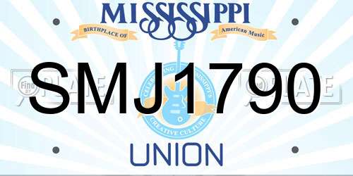 SMJ1790 Mississippi License Plate