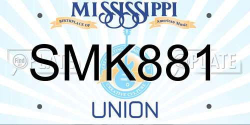 SMK881 Mississippi License Plate