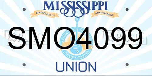 SMO4099 Mississippi License Plate