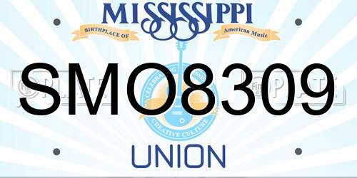SMO8309 Mississippi License Plate