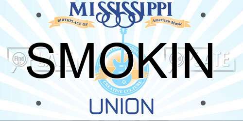SMOKIN Mississippi License Plate