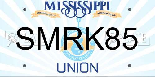 SMRK85 Mississippi License Plate