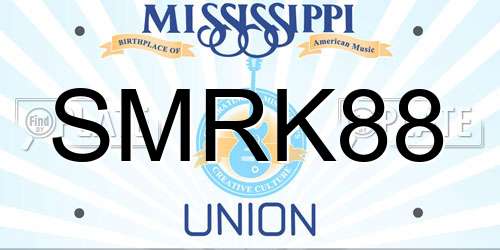 SMRK88 Mississippi License Plate